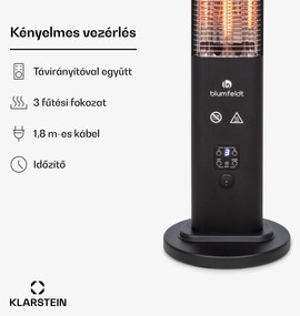 Blumfeldt Heat Guru Plus, kültéri sugárzó fűtőtest, 1200 W, 3 hőfokozat, távirányítóval