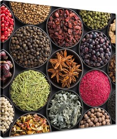 Vászonkép 40x40 Fűszertartó tálak gyógynövények