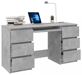 betonszürke szerelt fa íróasztal 140 x 50 x 77 cm
