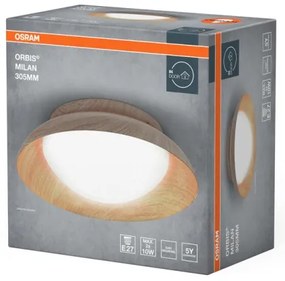 Osram - Mennyezeti lámpa ORBIS MILAN 2xE27/10W/230V átm. 30,5 cm fa dekor
