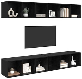 Fali TV Szekrény 4 pcs Musta tammi 37 x 37 x 107.5 cm