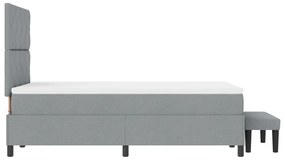 Boxspring ágy matraccal és padlós lámpával Szürke 120x200 cm Szövet