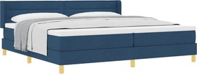 vidaXL Rugós Ágy matracmal fejtámlával Kék 200 x 200 cm szövet