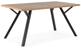 Natúr színű étkezőasztal tölgyfa asztallappal 90x160 cm Marion – Marckeric
