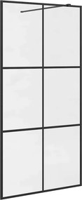 vidaXL fekete zuhanyfal átlátszó ESG üveggel 100 x 195 cm