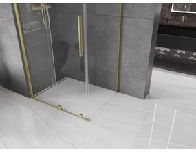 Mexen Velar, zuhanykabin tolóajtóval 90 (ajtó) x 85 (fal) cm, 8mm átlátszó üveg, arany matt, 871-090-085-01-55