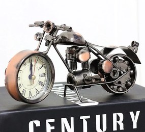 Vintage Kézzel Készült Egyedi Fém Motor Óra Motorkerékpár Makett