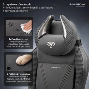Szürke szövet gamer szék X-Horn 2.0 Rainbow Grey, Normal