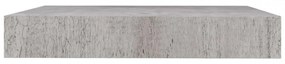betonszürke MDF lebegő fali polc 23 x 23,5 x 3,8 cm