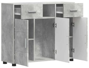 Széf fiókkal tárolóval Beton szürke 88.5 x 30.5 x 73 cm Faanyag