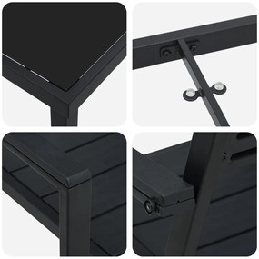5 Darabos Kerti Étkező Szett Fekete HDPE