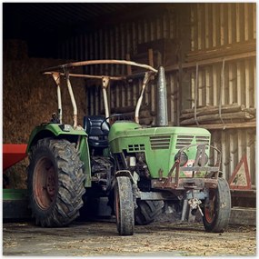Poszterek 30x30 Traktor egy régi pajtában