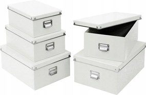 Tárolódoboz Készlet Fehér Elegáns x 5db