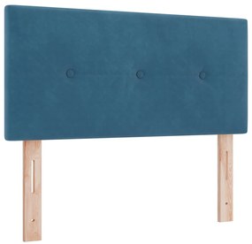 Boxspring Ágy Matraccal Sötétkék 90x190 cm Velúros