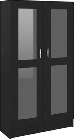 vidaXL fekete szerelt fa vitrinszekrény 82,5 x 30,5 x 150 cm