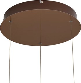 Design függőlámpa rozéarany borostyánszínű üveggel, LED-del, 3 fokozatban szabályozható, 3 fényforrású Easylift - Fiera