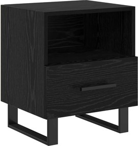 vidaXL Éjjeliszekrény fiókkal Fekete tölgy 40 x 35 x 47,5 cm Faanyag