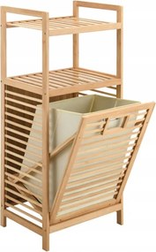 Fürdőszobai polc szennyestartó kosárral 95cm Fürdőszobai szennyestartó kosár Bambusz