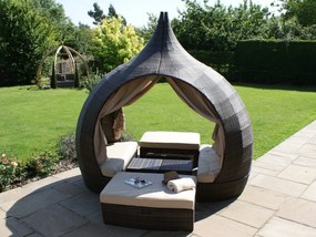 Peach rattan kerti heverő barna