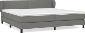 vidaXL sötétszürke szövet rugós ágy matraccal 200 x 200 cm