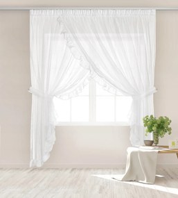 Szalagfüggöny Bright 400x250 fehér, fodros