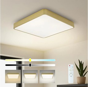 Brilagi-LED dimmelhető mennyezeti lámpa POOL LED/36W/230V 3000-6000K 40x40 cm arany+távirányító