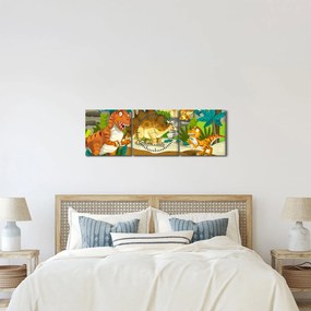 Kép - dinoszaurusz (órával) (90x30 cm)