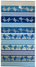 Crazy Gekko kék strandtörölköző