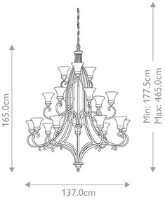 Feiss FE-DRAWING-ROOM18 - Csillár láncon DRAWING ROOM 18xE27/60W/230V
