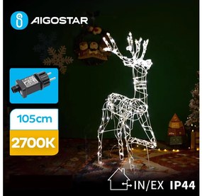 Aigostar B.V. Aigostar - LED Karácsonyi kültéri dekoráció LED/3,6W/31/230V 2700K 105 cm IP44 rénszarvas AI0480