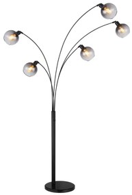 Globo 58228NBS - Állólámpa SEYMOUR 5xE27/40W/230V füstös