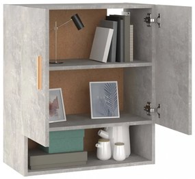 betonszürke szerelt fa faliszekrény 60 x 31 x 70 cm