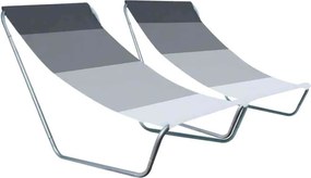 2 db összecsukható tengerparti napozóágy SAND, szürke csíkos