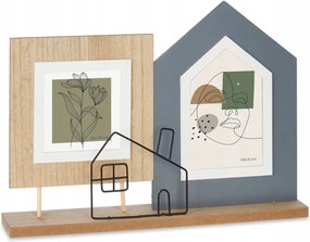 Képkeret 2 Képhez Házikó, Álló, Fém És Mdf