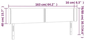sötétzöld bársony LED-es fejtámla 163 x 16 x 78/88 cm