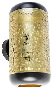 Vintage fali lámpa fekete rézzel 20 cm 2-lámpás - Kayleigh