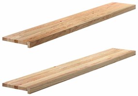 ablakpárkányok 2 db kezeletlen 160x25x2 cm tömör fa tölgyfa