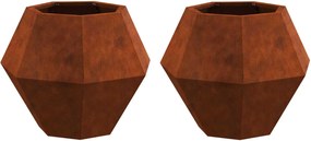 vidaXL Növénytartó 2 pcs Rozsdás 50 x 50 x 40 cm Időjárásálló acél