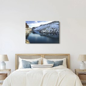 Kép - téli táj tóval (90x60 cm)