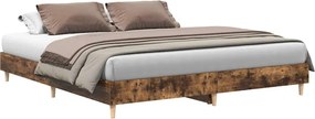 vidaXL füstös tölgy színű szerelt fa ágykeret matrac nélkül 160x200 cm