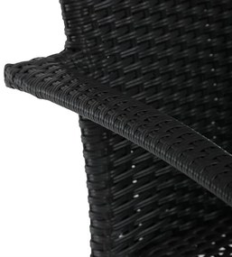 Autronic Kerti szék, fém, polirattan, fekete, AZC-S2113 BK