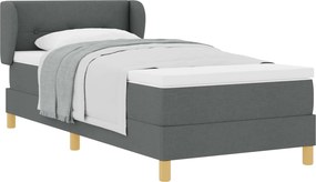 vidaXL Boxrugós ágy matracmal Sötétszürke 80 x 200 cm szövet