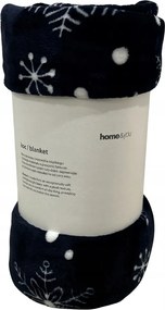 Karácsonyi takaró home&amp;you 150x200 cm sötétkék, hópelyhek