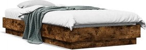 vidaXL füstös tölgy színű szerelt fa ágykeret matrac nélkül 90x200 cm