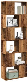 antik fa színű térelválasztó könyvszekrény 60x24x186 cm