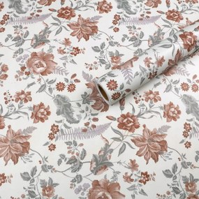 Öntapadós furnér fólia Vintage Fali Bútorra 40x300cm Fehér Virágos