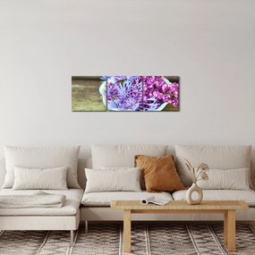 Kép - lila növény (órával) (90x30 cm)