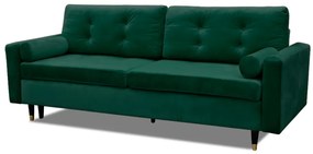 Dora 3-as kanapé, bársonyzöld