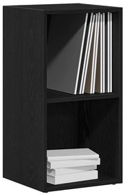 fekete tölgy szerelt fa LP tárolódoboz 71x34x36 cm