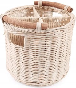 Kerek Rattan Kosár Két Rekesszel 16x16 x14 cm Tin Tours